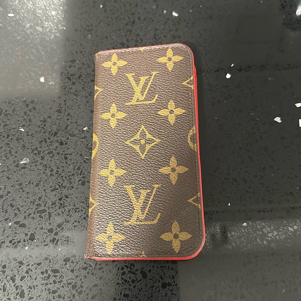 Authentic iPhone 7 Louis Vuitton Monogram w red interior phone case